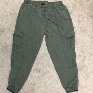 Army green cargo joggers